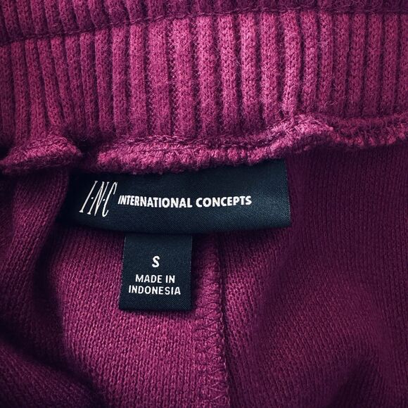 INC Small Flare Knit Sweater Pants Pockets Stretch Autumn Berry Magenta New - Picture 6 of 8
